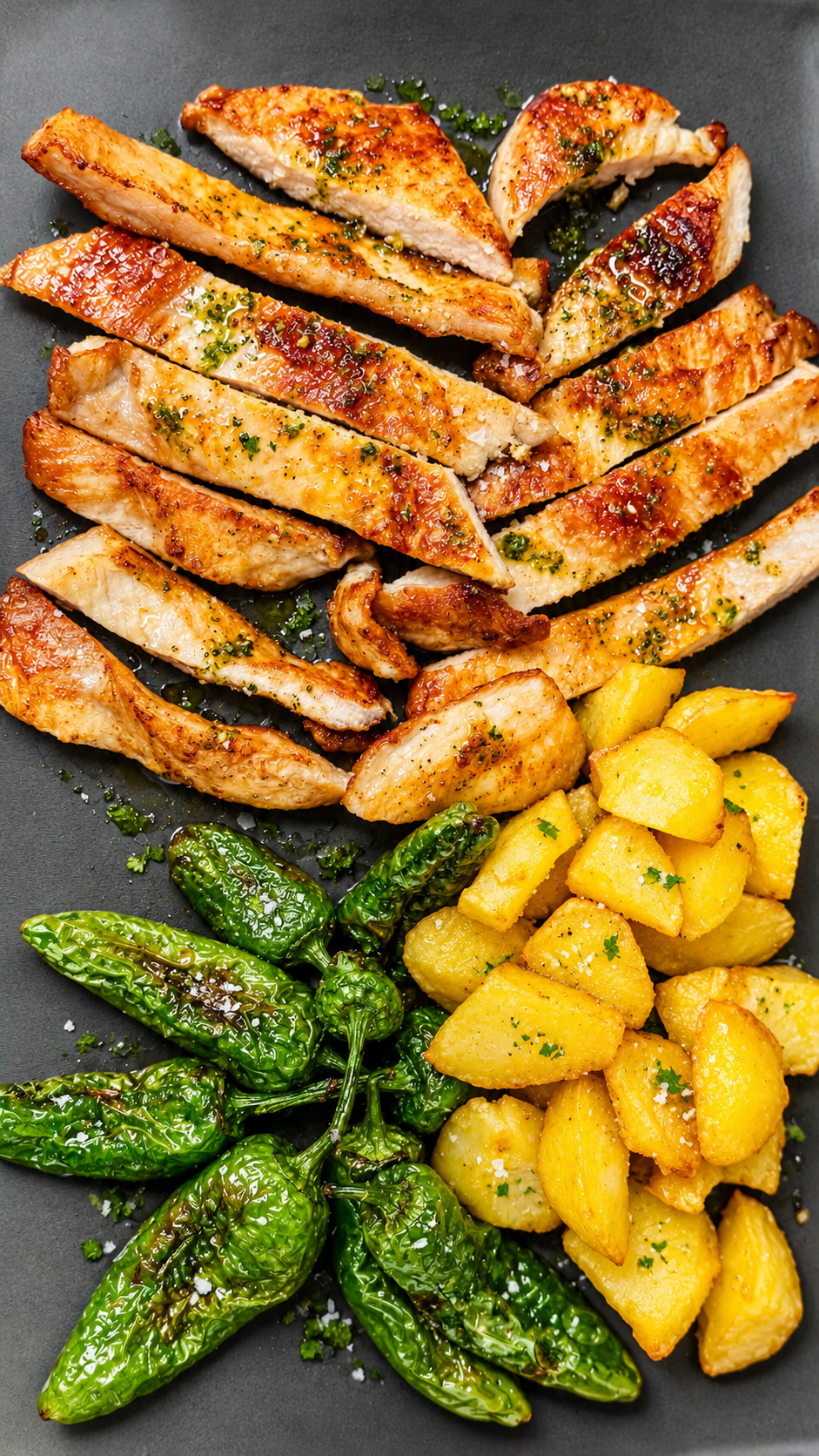 Pollo con patatas y pimientos verdes Pollo con patatas y pimientos verdes en El Rincón del Norte, Valdemoro